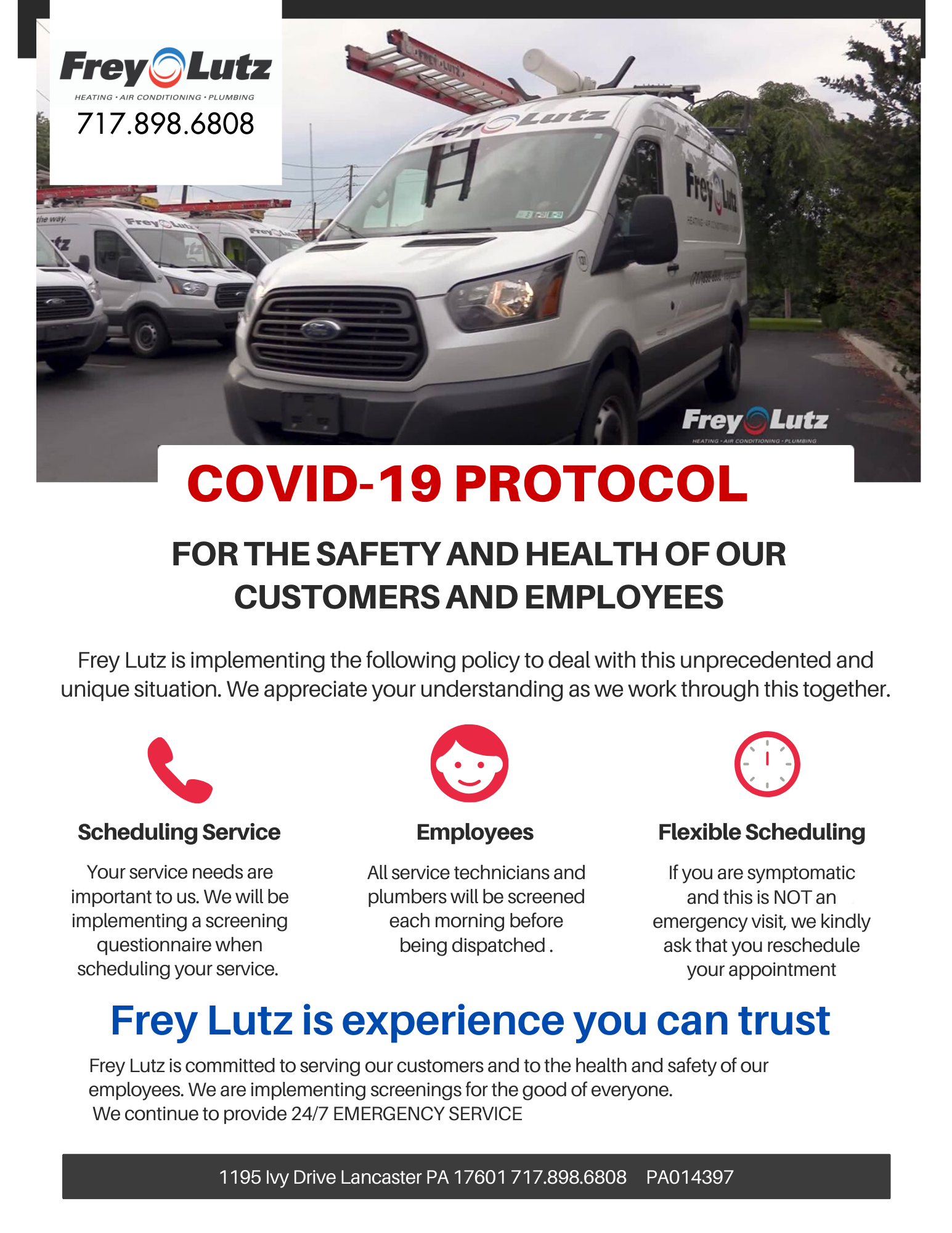Covid 19 Protocol Keeping Our Customers And Employees Safe Frey Lutz